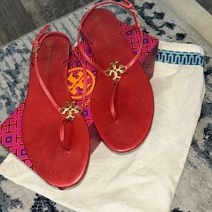 Tory Burch Red Capri leather sandals